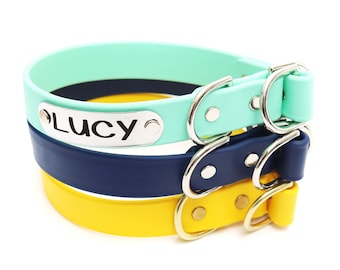 Verstellbares Hundehalsband mit Gravur: Wasserdichtes Trainingshalsband, personalisiertes Namensschild