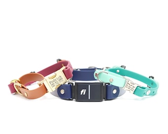 Fi Compatible Biothane Martingale Dog Collar: Two-Tone Waterproof, Engraved Quick Release