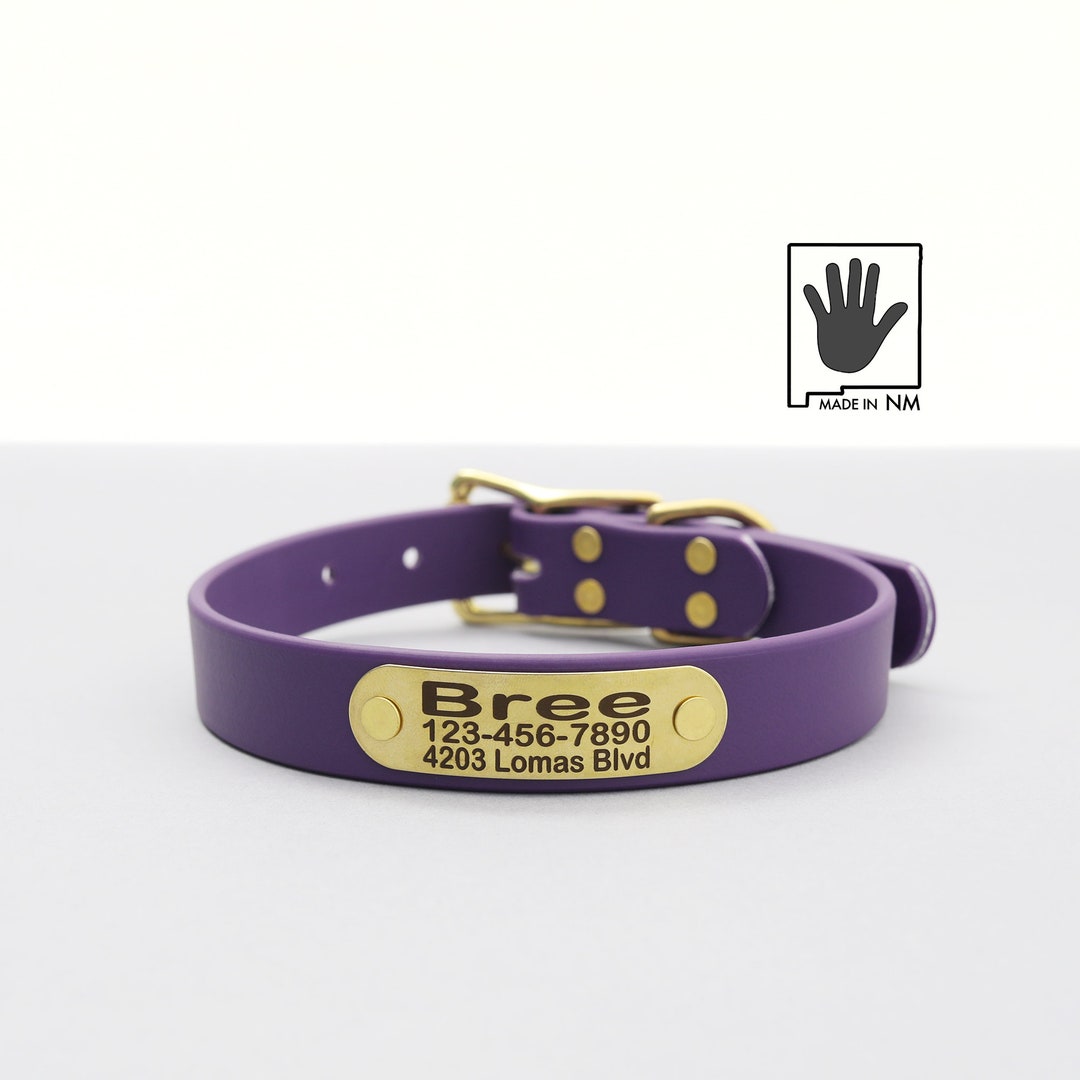 Personalized Waterproof Dog Collar W Belt Buckle in Purple Etsy