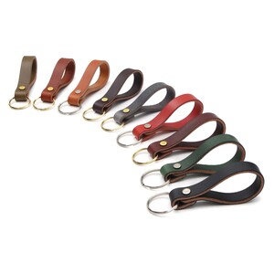 Chaveiro de couro com clipe de lagosta opcional | Chaveiro de couro integral com argola | Chaveiro de couro feito à mão com latão maciço ou aço inoxidável