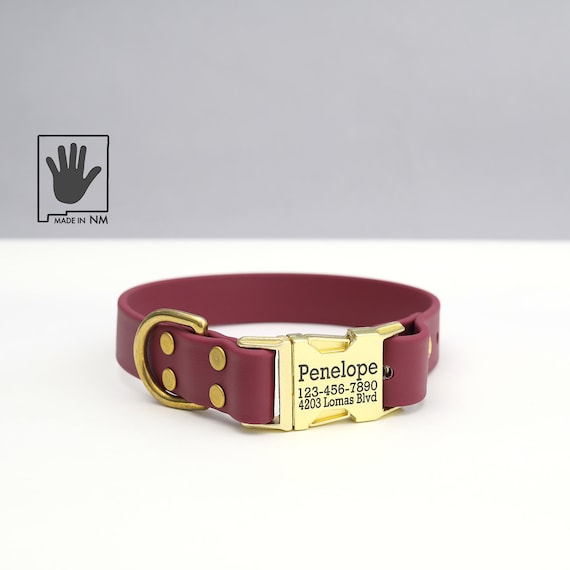 Personalized Waterproof Quick Release Dog Collar Wine Stink Proof