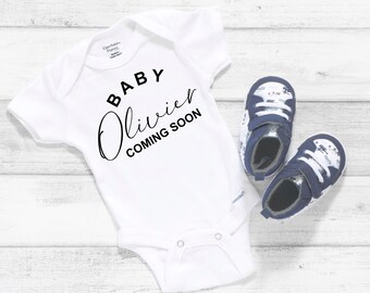 Personalized Baby Name Announcement Onesie® | Pregnancy Announcement Baby Onesie® |  Baby Name Onesie® | Gender Reveal Onesie®