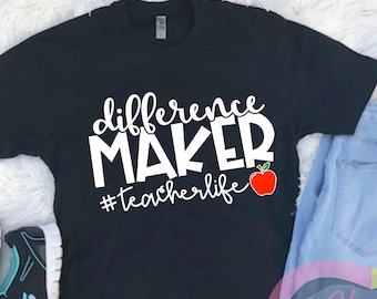 Difference Maker shirt | this Teacher runs on Coffee Shirt | Teacher Shirt | Teacher Gift | Teacher appreciation Gift