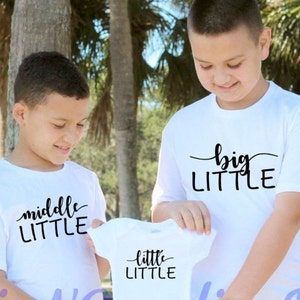 Little little Onesie®, middle little shirt, Big little shirt, Sibling shirts and Onesie®, Baby Announcement Onesie® image 1
