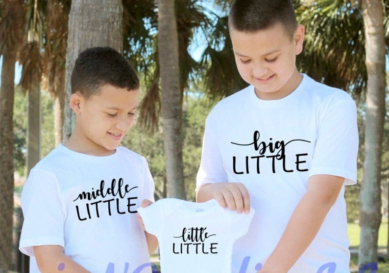 Little little Onesie®, middle little shirt, Big little shirt, Sibling shirts and Onesie®, Baby Announcement Onesie® image 1