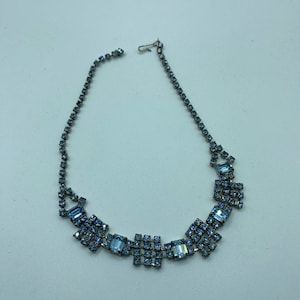 Bold Blue Rhinestone Choker
