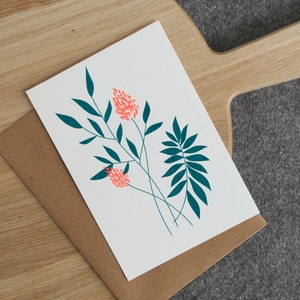 Greeting Card / Wildflowers / Riso Art Print / neon