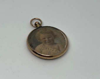 9kt gouden antieke medaillon hanger