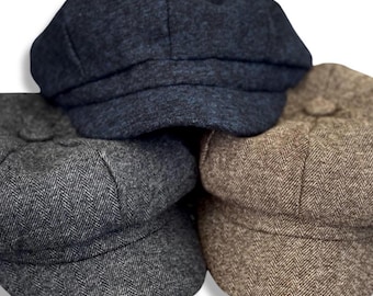 Wool Newsboy Cap – Vintage Baker Boy Hat for Men and Boys, Flat Beret Style – Ring Bearer Outfit, Groomsman Gift, Newborn Photo Prop