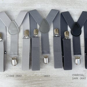 Gray Suspenders, Groomsmen Gift, Ring Bearer Braces, Boho Rustic Wedding, Formal Wedding Party, Ring Bearer Outfit