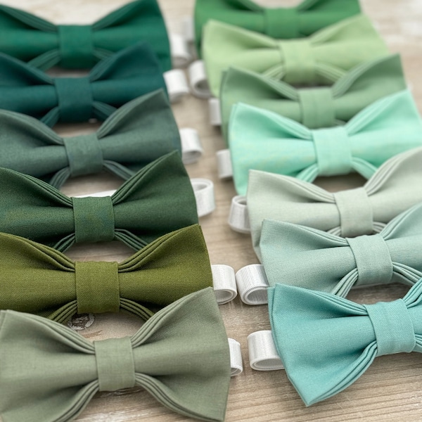 Dark Green bow tie , Dusty sage Bow Tie ,  Men's Emerald Bow Tie , Boys Pine bowtie , Wedding Party gift  , Groomsmen Ring Bearer outfit