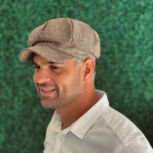 Cappello da giornalaio, berretto Applejack color talpa, berretto piatto in lana marrone, vestito Swag Kids, cappello da neonato, cappello da matrimonio per portatore dell'anello, costume per foto di compleanno