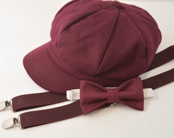 burgundy baby boy outfit