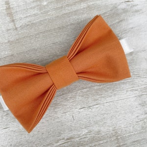 Burnt Orange Bow Tie & Navy Blue Suspenders , Men's wedding outfit , Boy's Ring Bearer gift , Groomsmen Gift , cake smash outfit image 2
