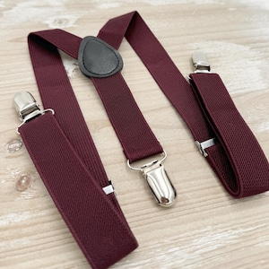 Bretelles cabernet, bretelles pour le vin, cadeau de garçon d&#39;honneur, tenue de mariage pour porteur d&#39;alliances, hommes et garçons de toutes tailles