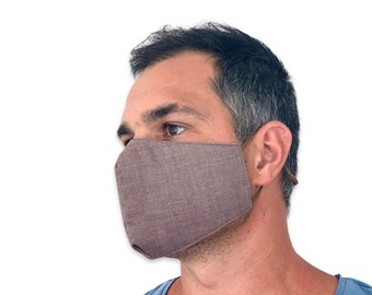 REUSABLE and  WASHABLE / unisex cotton fabric face mask  / CLOTH  Brown Face Mask / Face Mask for men and women