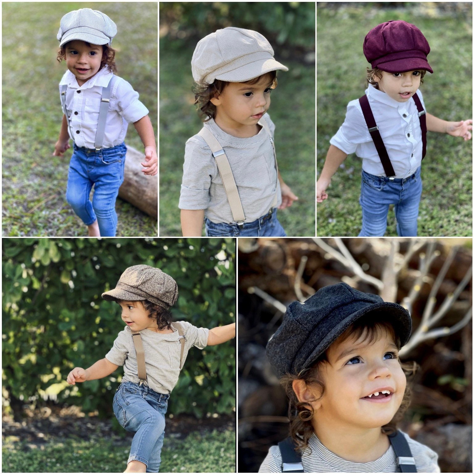Newsboy Cap Hat  Herringbone / Tan Cap /  Navy Cap / Black Cap / Gray…