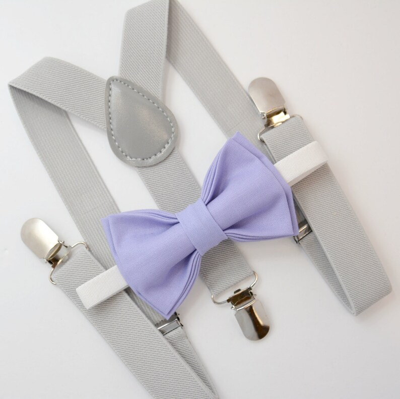 Bow Tie & Suspenders SET / Lavender Purple Bow Tie / Light Etsy