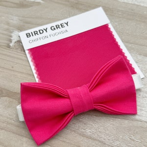 Fuchsia Pink Bow Tie & Suspenders , Men's pocket square , Boy's Ring Bearer gift , Groomsmen Gift , Wedding Groom best Man outfit image 2