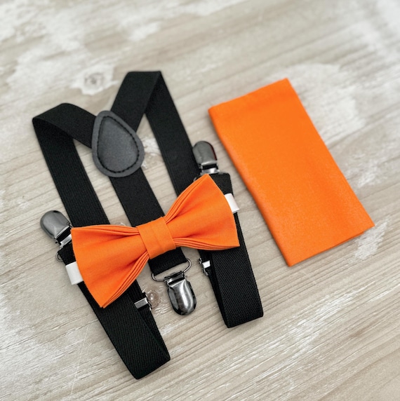 orange bow tie and braces