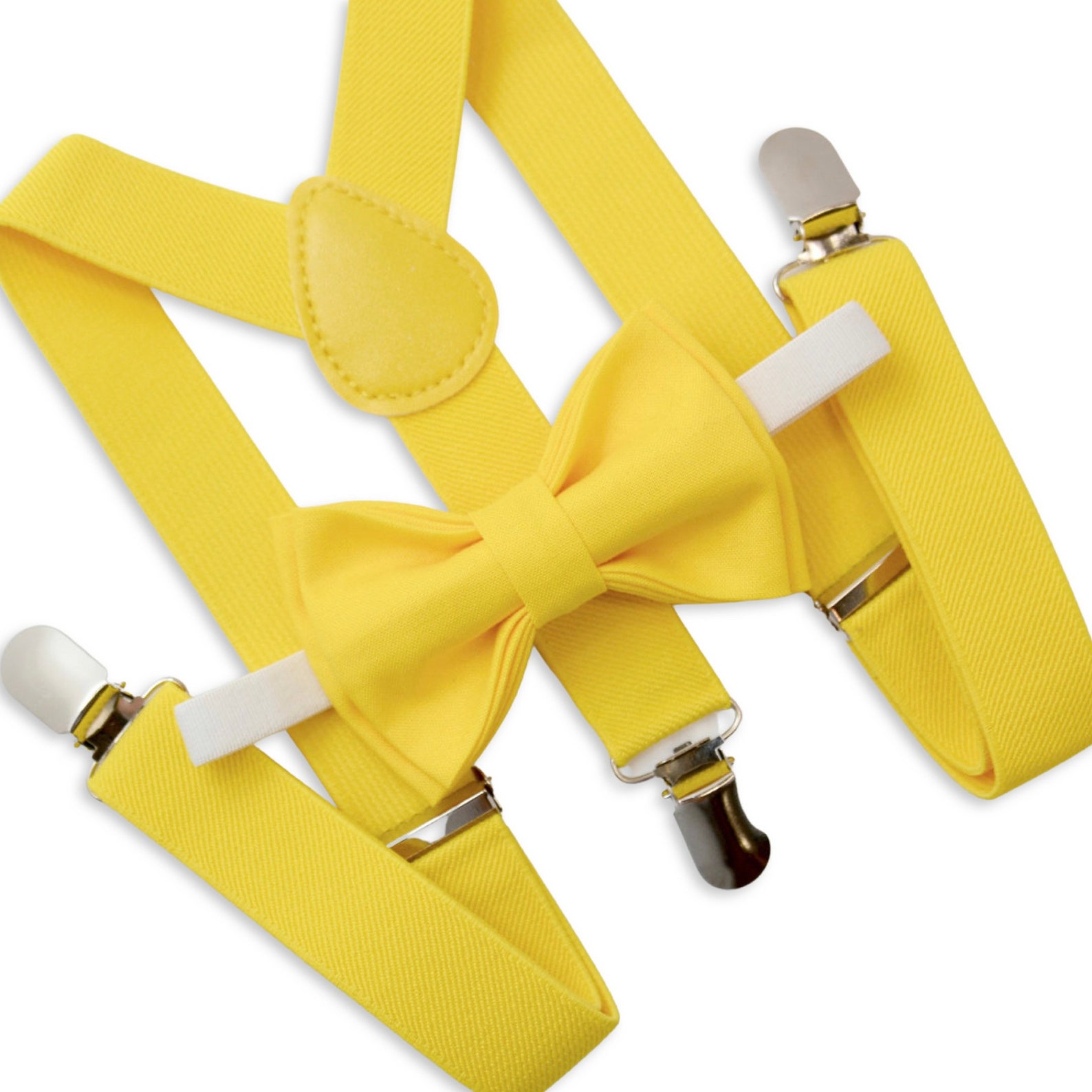 Bow Tie & Suspenders SET / Yellow Bow Tie / Yellow Suspenders Etsy