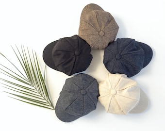 Newsboy Cap, Wool Flat Cap, Baker Boy Hat - All Sizes For Baby to Adult, Ring Bearer Outfit, Groomsman Gift, Newborn Photo Prop