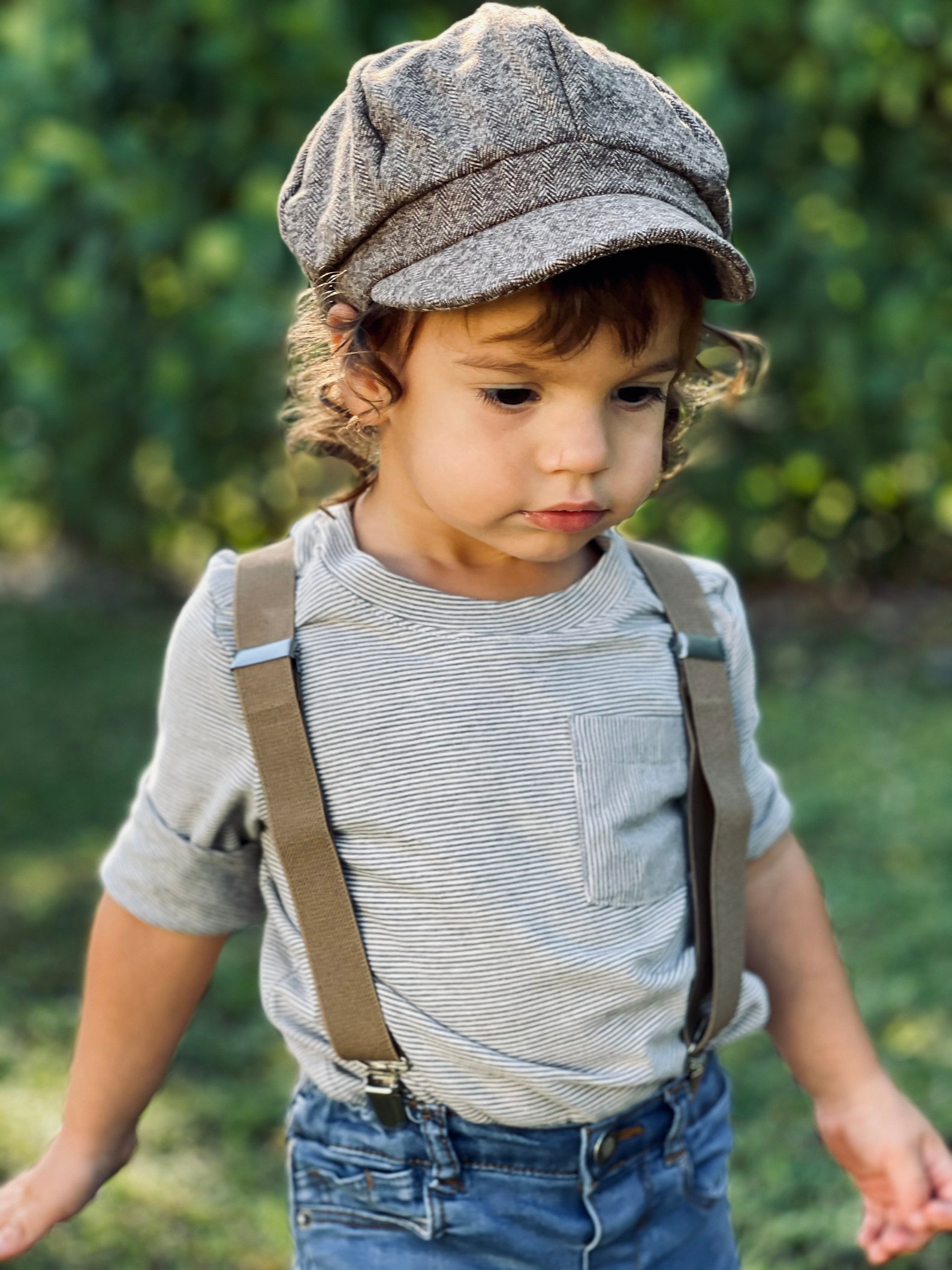 Bow Tie Suspenders Newsboy Cap Hat / Navy Blue Bow Tie / Etsy