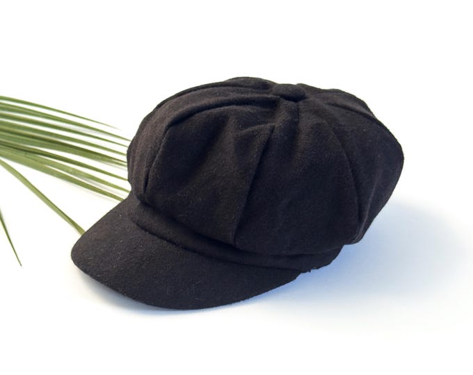 Black Newsboy Cap – Baby & Toddler Flat Cap, Gatsby Ring Bearer Hat, Rustic Boys Wedding Outfit, Photo Prop, 0–10 Years