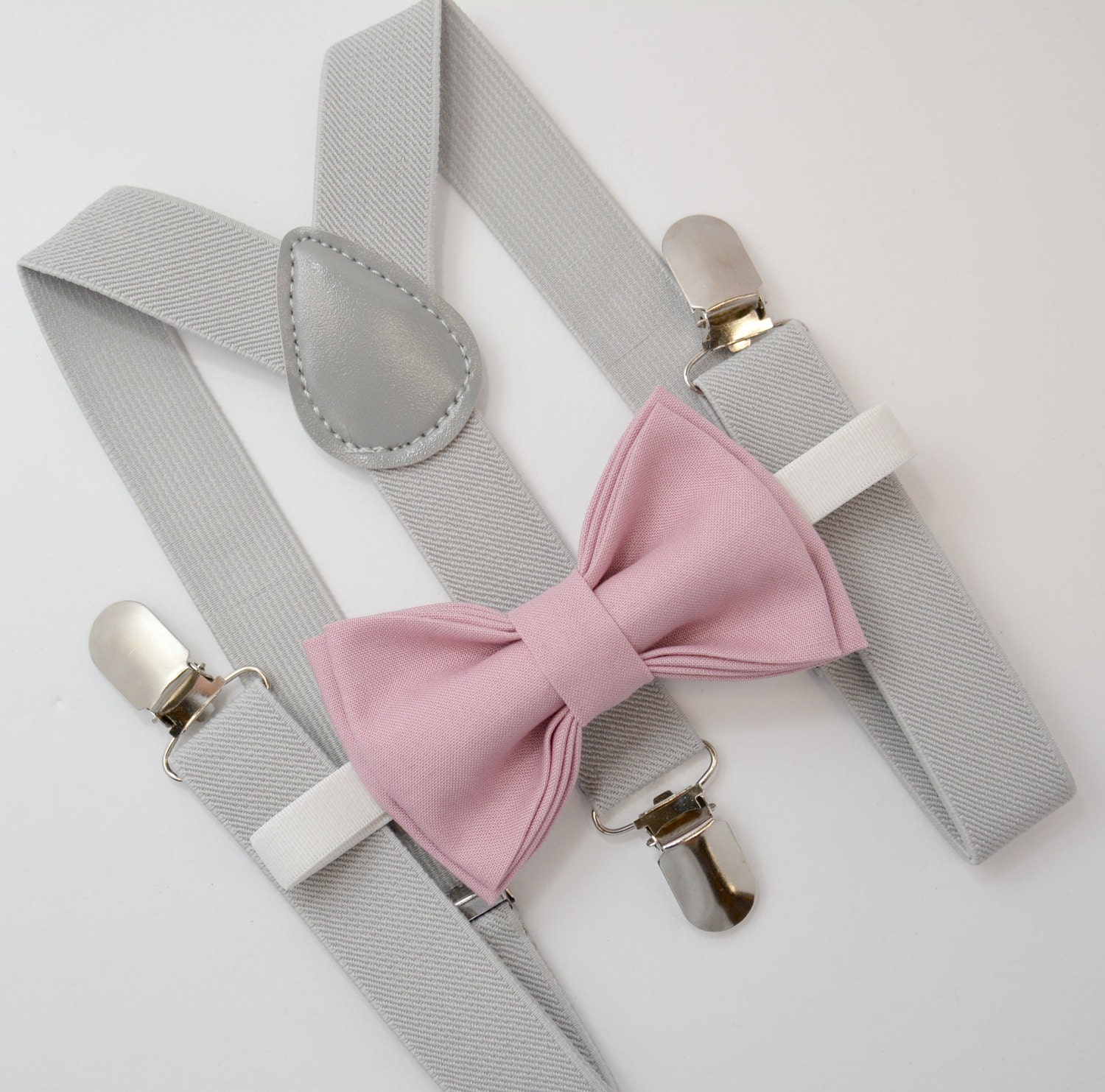 Bow Tie & Suspenders SET / Peony Mauve Pink Bow Tie / Light Etsy