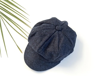 Navy Blue Newsboy Cap – Baby & Toddler Flat Cap, Gatsby Ring Bearer Hat, Rustic Boys Wedding Outfit, Photo Prop, 0–10 Years