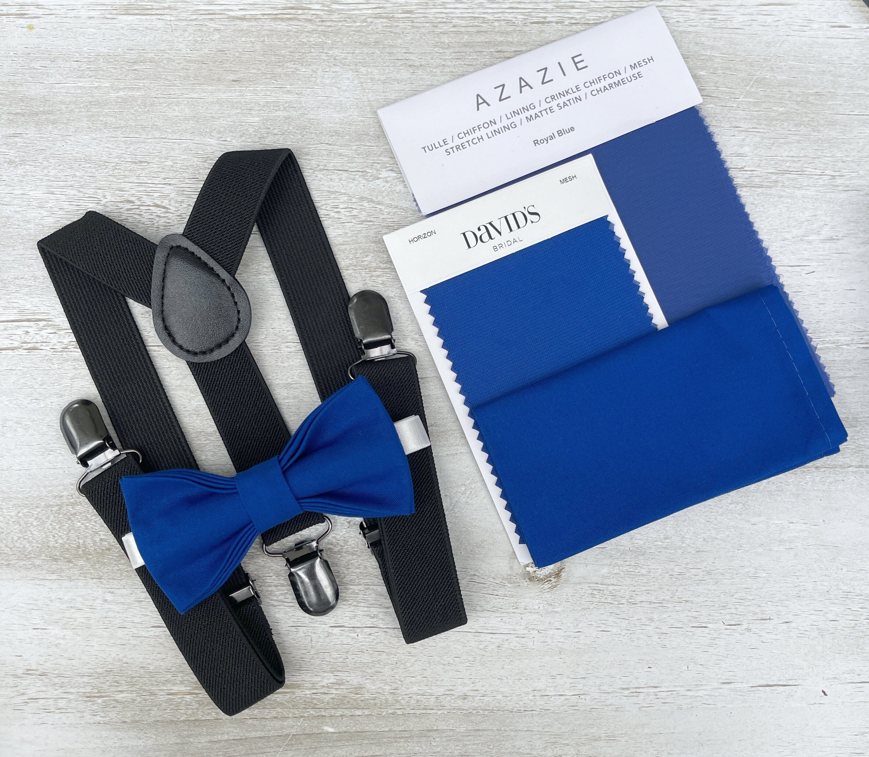 Black Suspenders & Royal Blue Bow Tie