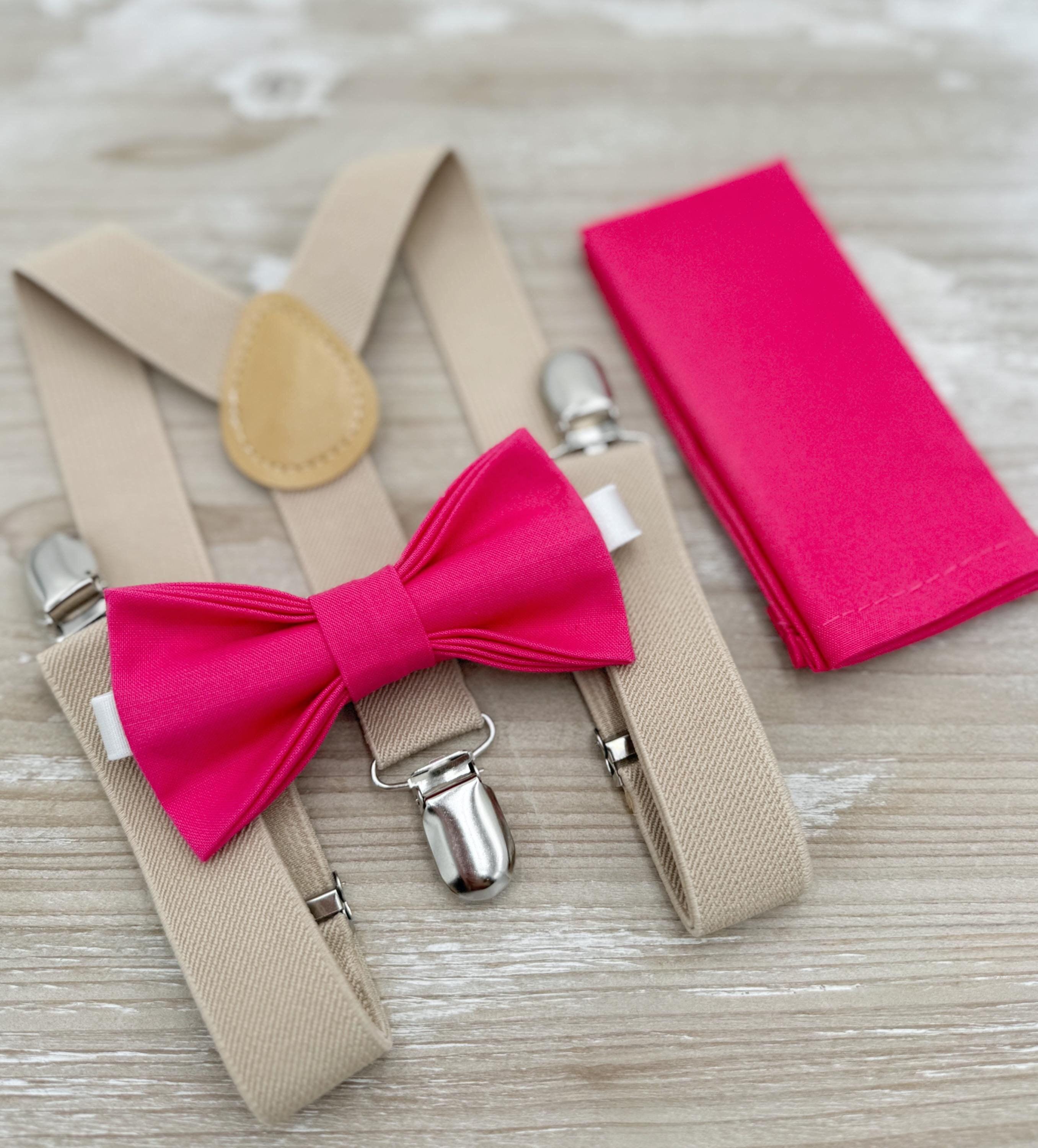 thumbnail image 2 of Gold Suspenders & Bow Tie Set With Pocket Square - Adult Formal Wear Accessories For Weddings & Events 2 of 11