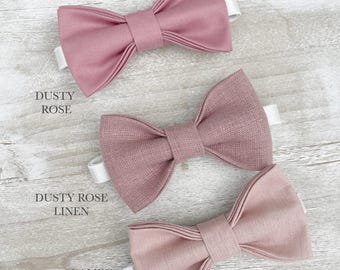 Dusty Rose bow tie , Groomsmen Cameo Dusty Pink Bow Tie , Boys Newborn Ring Bearer outfit , Mens Wedding bow tie , Formal Prom outfit