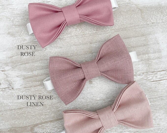 Dusty Rose bow tie , Groomsmen Cameo Dusty Pink Bow Tie , Boys Newborn Ring Bearer outfit , Mens Wedding bow tie , Formal Prom outfit