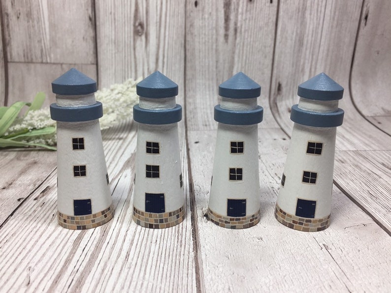 Lighthouse Mini Merch Little Wooden Lighthouse. Mini Hand Painted Gift. Miniature - Etsy