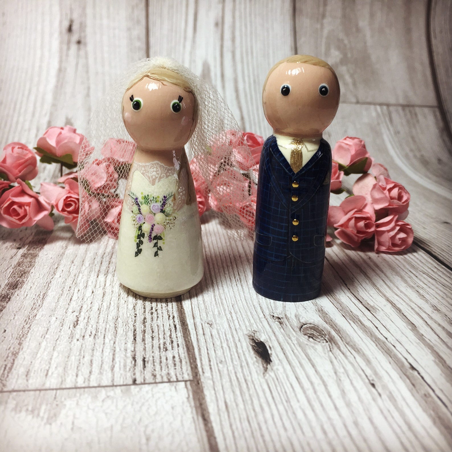 Wedding peg dolls. Bride and Groom Peg Doll Wedding Cake | Etsy