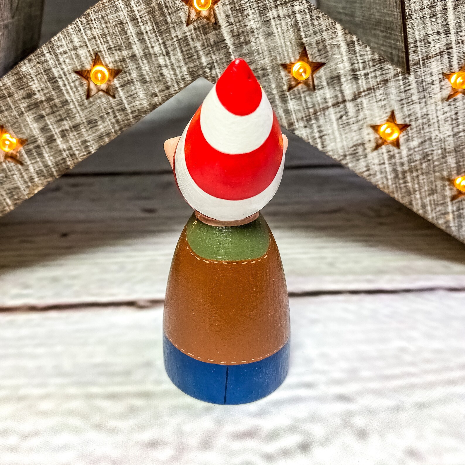 Hand Crafted Christmas Elf Heirloom Wooden Peg Doll Decoration - Etsy