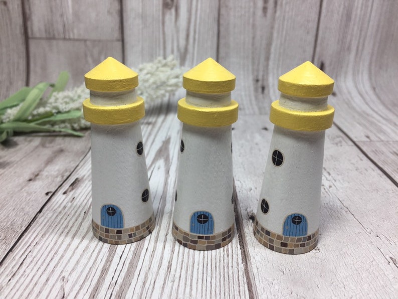 Lighthouse Mini Merch Little Wooden Lighthouse. Mini Hand Painted Gift. Miniature - Etsy