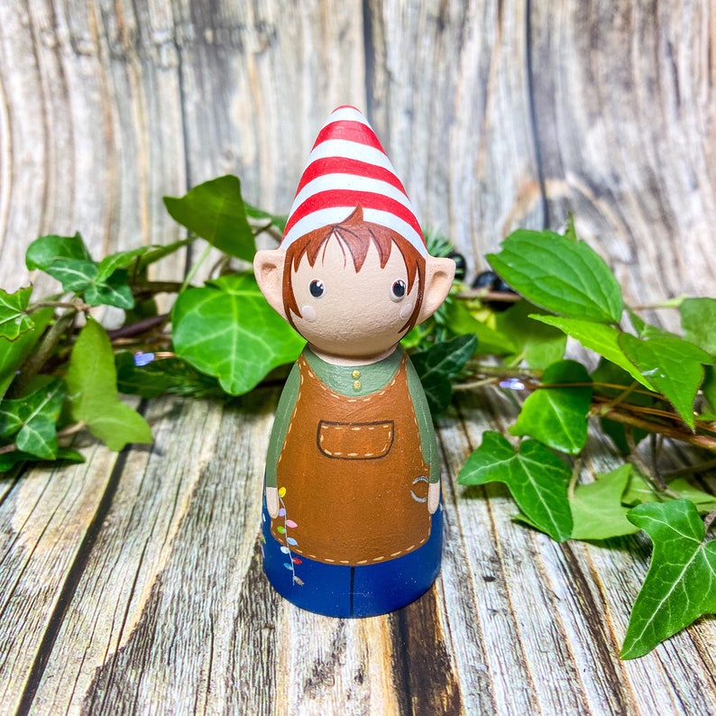 Hand Crafted Christmas Elf Heirloom Wooden Peg Doll Decoration - Etsy