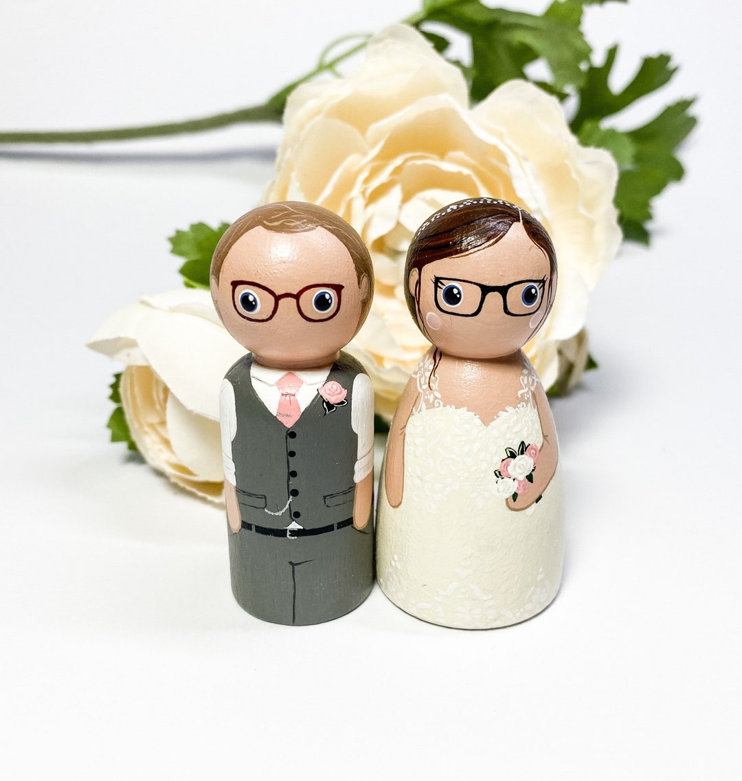 Wedding Peg Dolls. Bride and Groom Peg Doll Wedding Cake Toppers ...