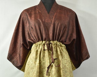 Élégant caftan en soie vintage : robe de plage de créateur pour femme, style indien avec livraison gratuite