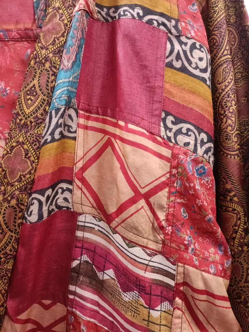 patchwork silk  kimono