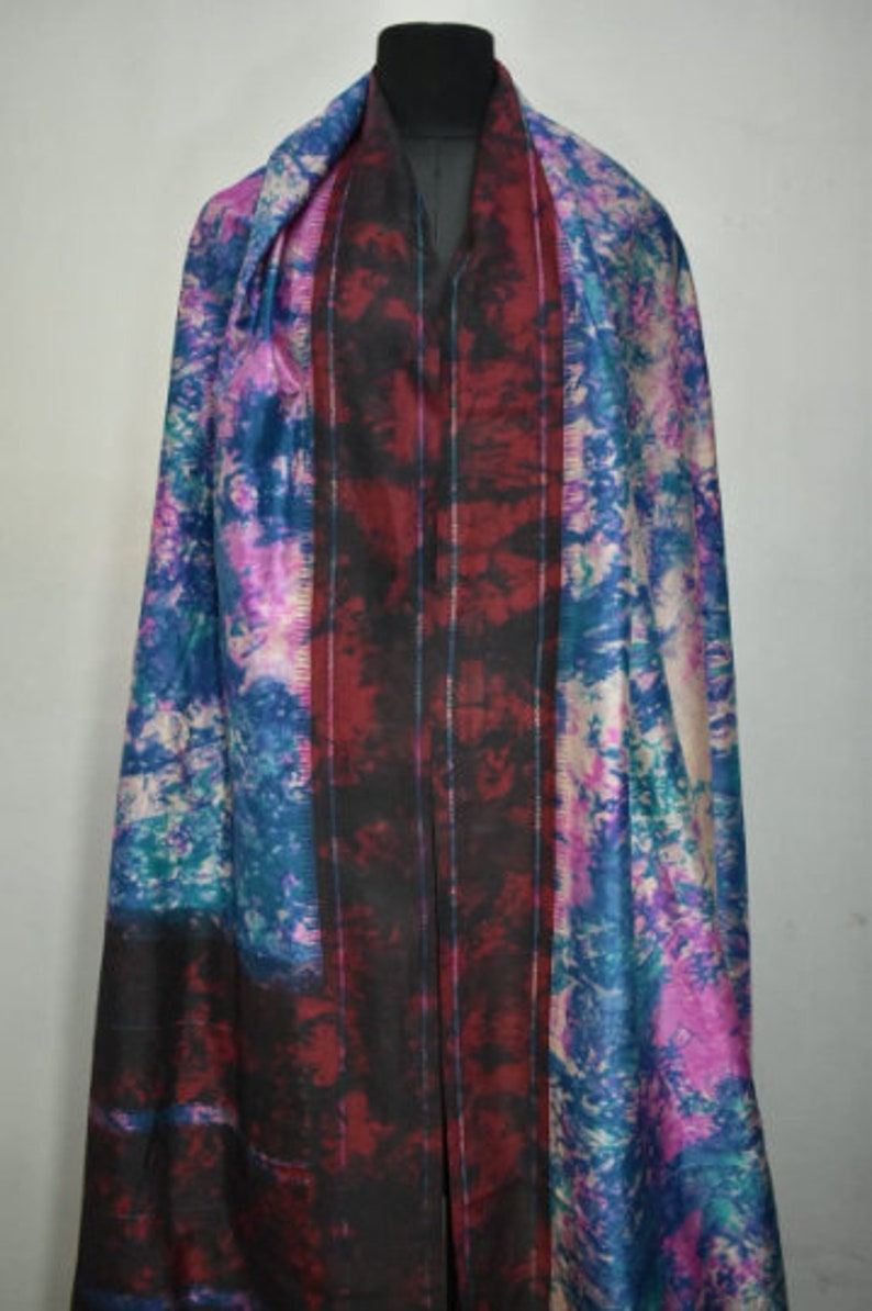 Beautiful colorful saree Indian vintage Saree 100% Pure Silk Tie & dye Indian Sari Fabric 5yard Sewing Craft Bollywood Fashion Saree image 10