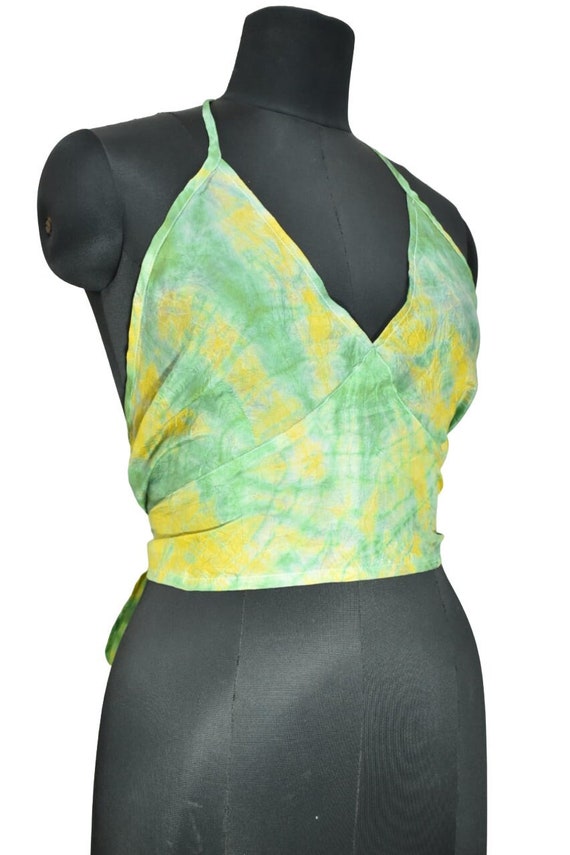 Green & yellow Blouse Women's tops, Tie dye top, … - image 1