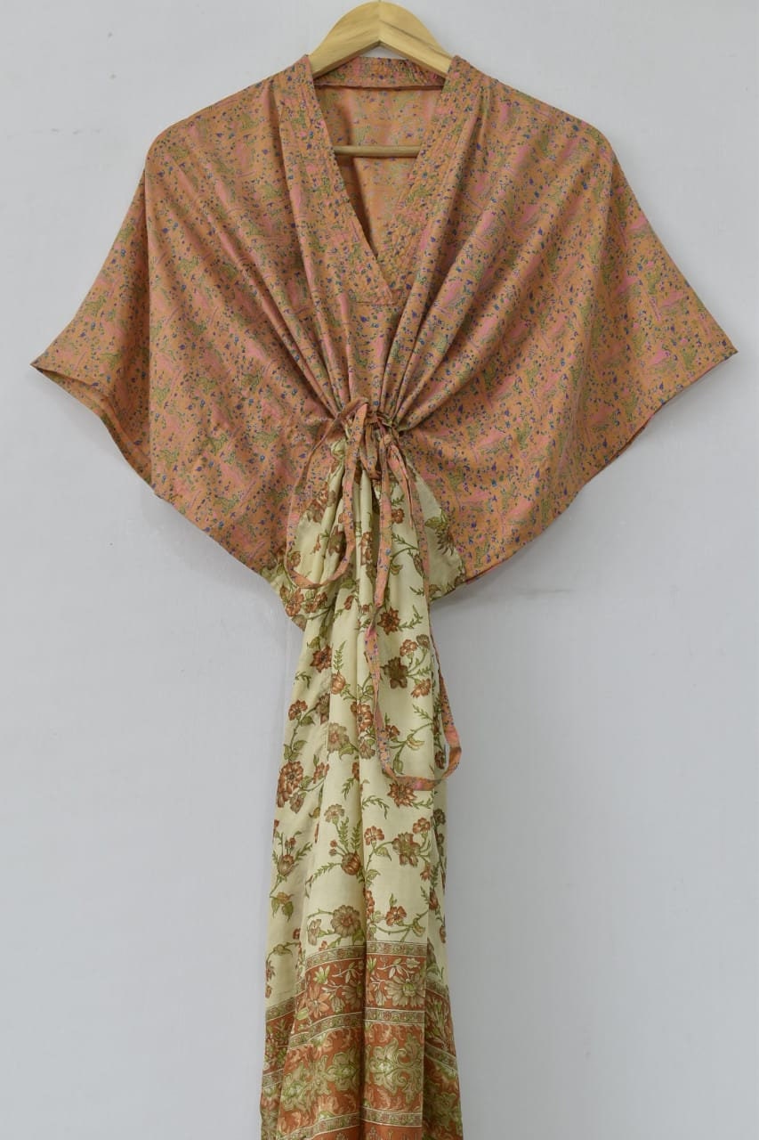 Long Silk Kaftan for Women Silk Kimono for Her Vintage Silk | Etsy
