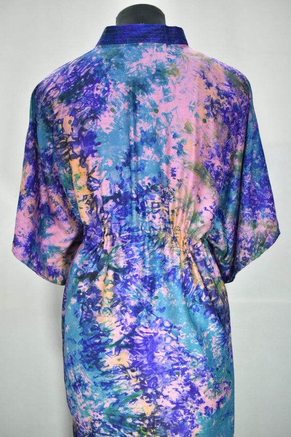 Boho Silk Kaftan Beachwear and Vintage Silk Cafta… - image 9