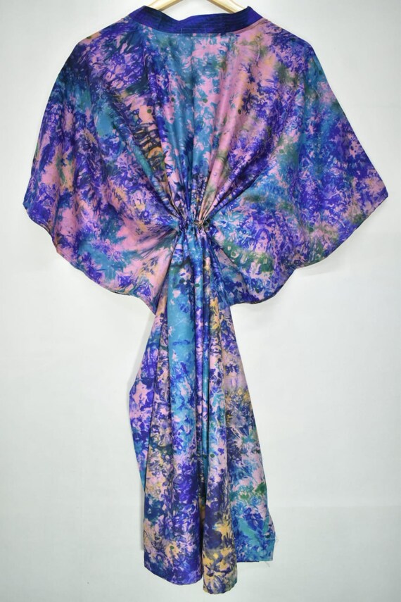 Boho Silk Kaftan Beachwear and Vintage Silk Cafta… - image 6