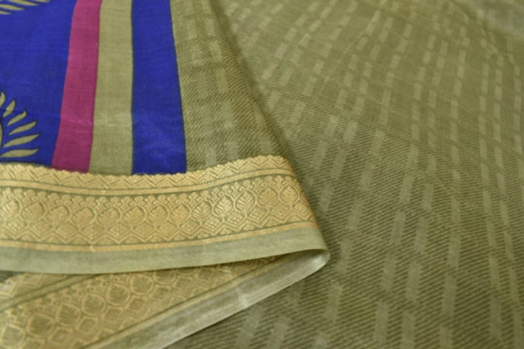 Indischer Sari 9646 - Vorgefüllt & Verziert | 1-Minuten Sari Mit Bluse | Gr. XS-XL