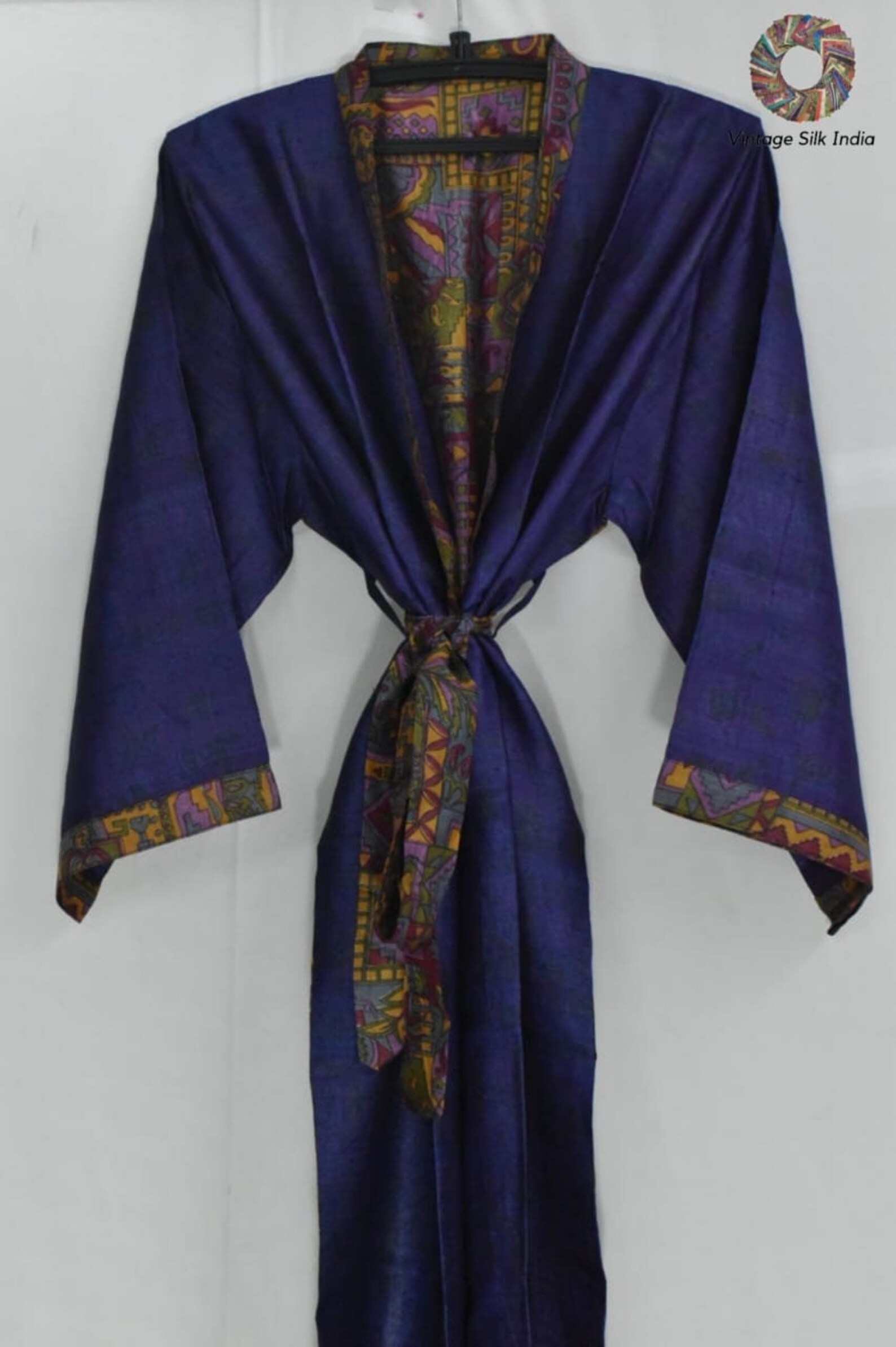 Robe de chambre kimono imprimée en soie longue kimono  Etsy