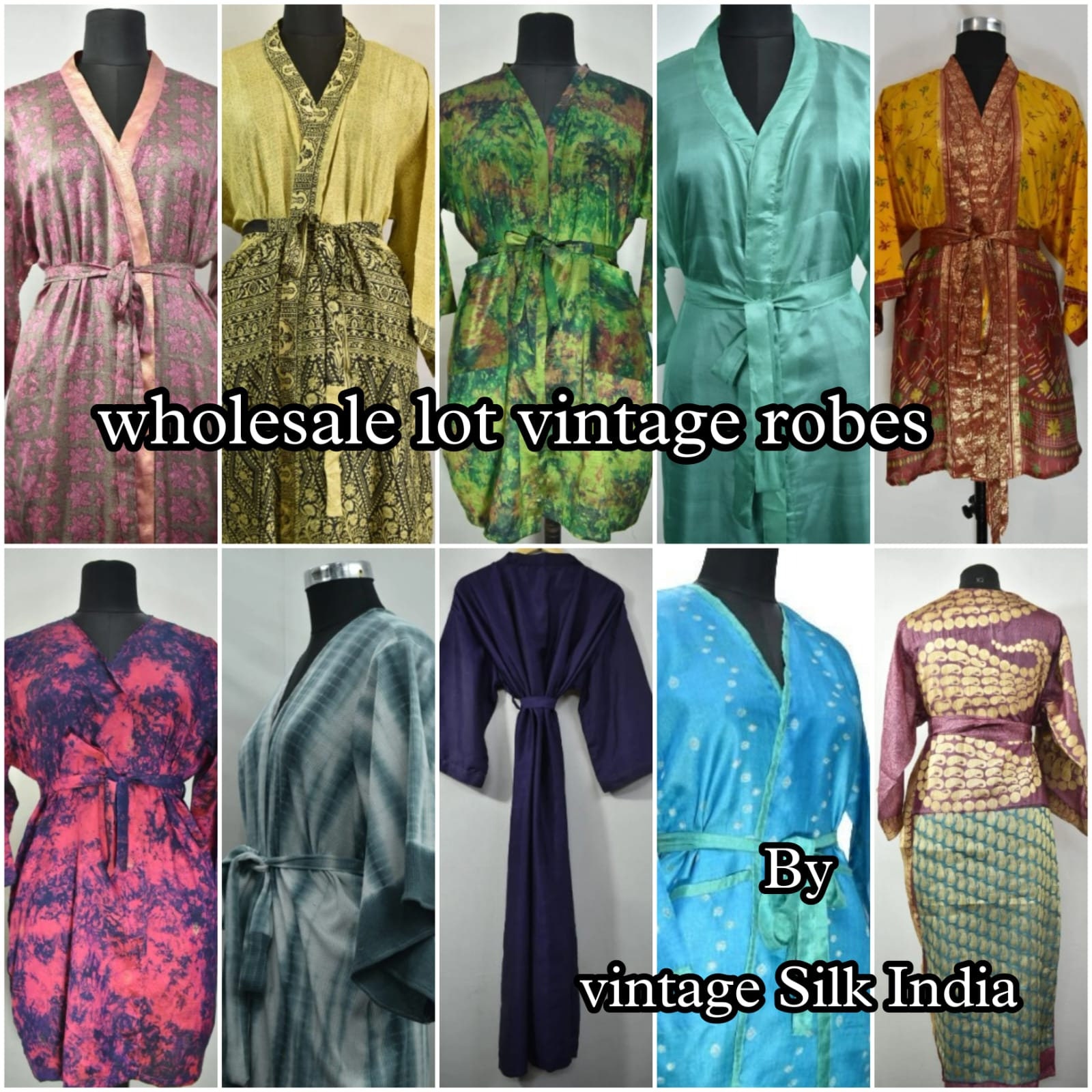 Wholesale Sari Kimono Lot, Indian Sari Kimono, Vintage Sari Kimono